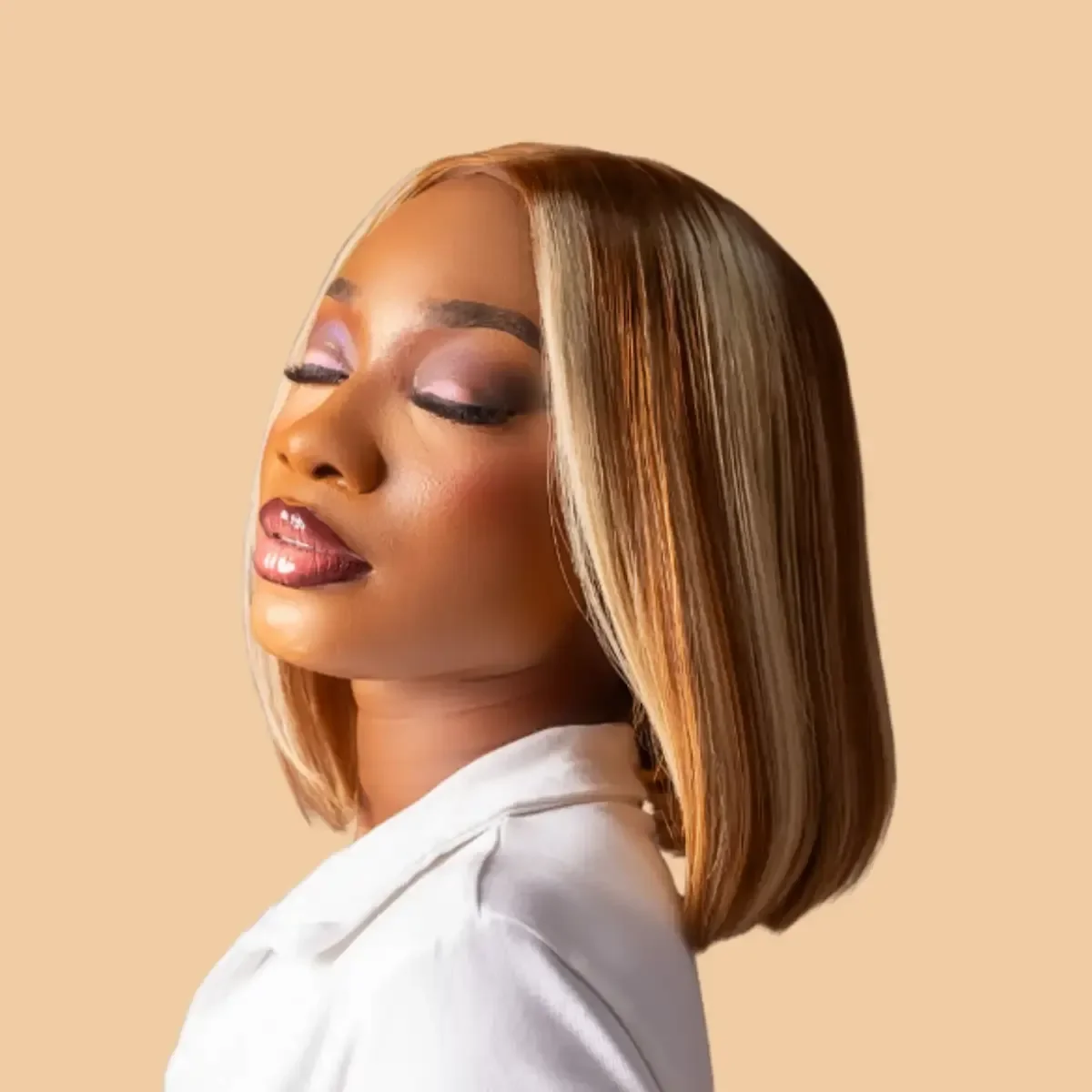 BROWN HIGHLIGHT REMY BONE STRAIGHT