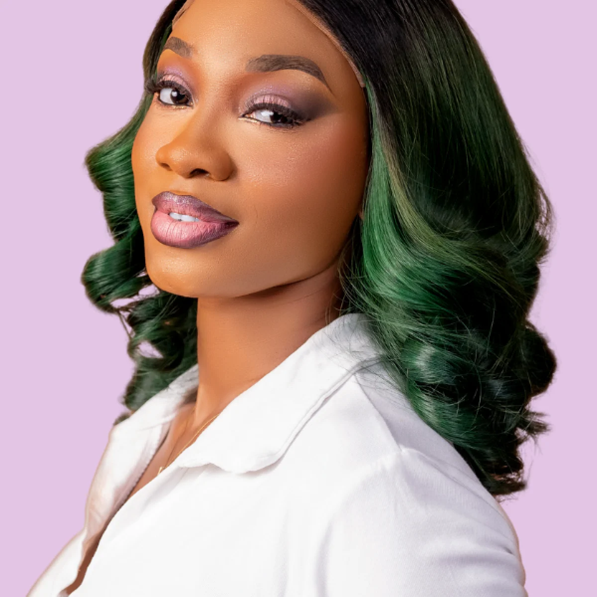 NATURAL CURLS OMBRE DARK GREEN