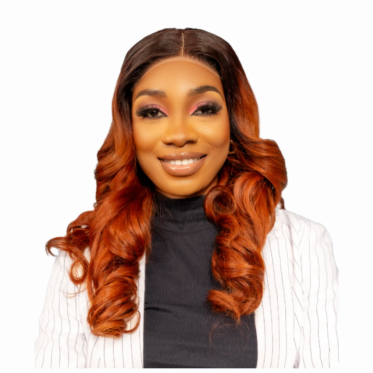 ESHMART WAVY WIG 20"- Remy Ginger Wig (5X5) - ₦